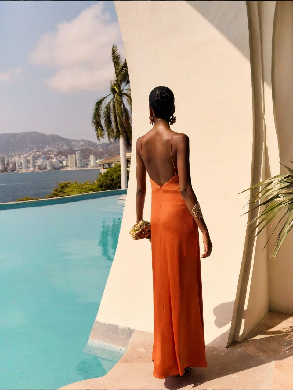 De Geleide Oranje Slip Dress