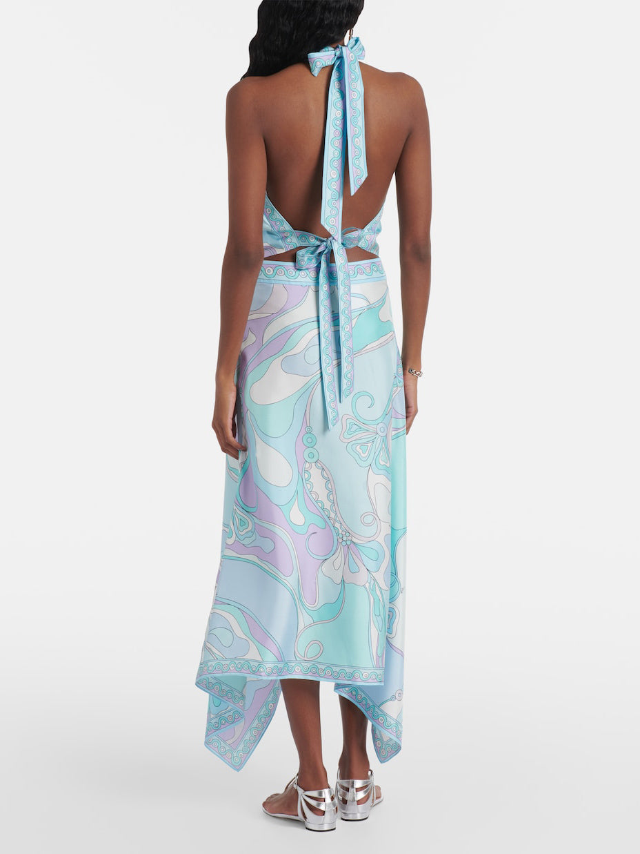 Unieke Psychedelische Swirl Print Rok Twee-delige Set