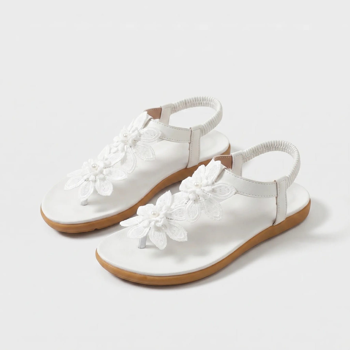 Fiorella orthopedische sandalen met bloemenapplicaties