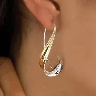 Vintage gouden hangende oorbellen