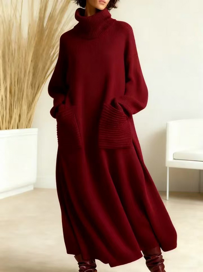 Glenda™ - Dames Oversized Trui Jurk Met Col