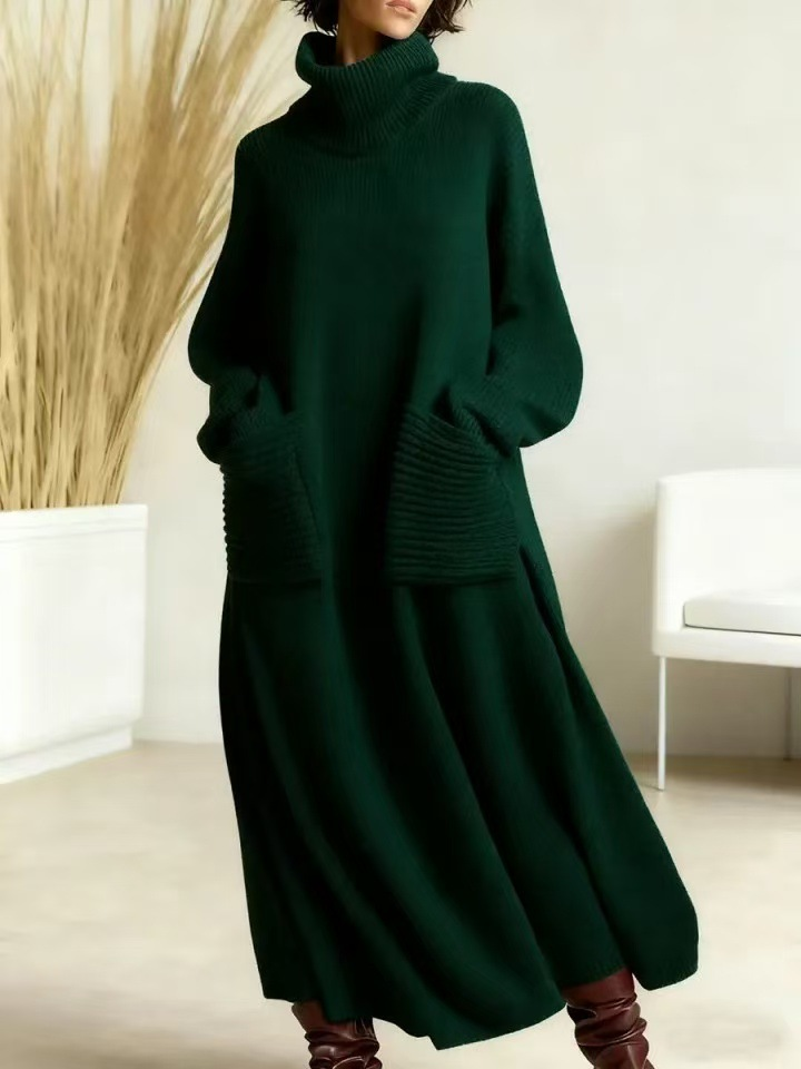 Glenda™ - Dames Oversized Trui Jurk Met Col