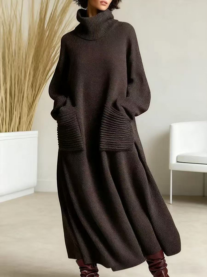 Glenda™ - Dames Oversized Trui Jurk Met Col