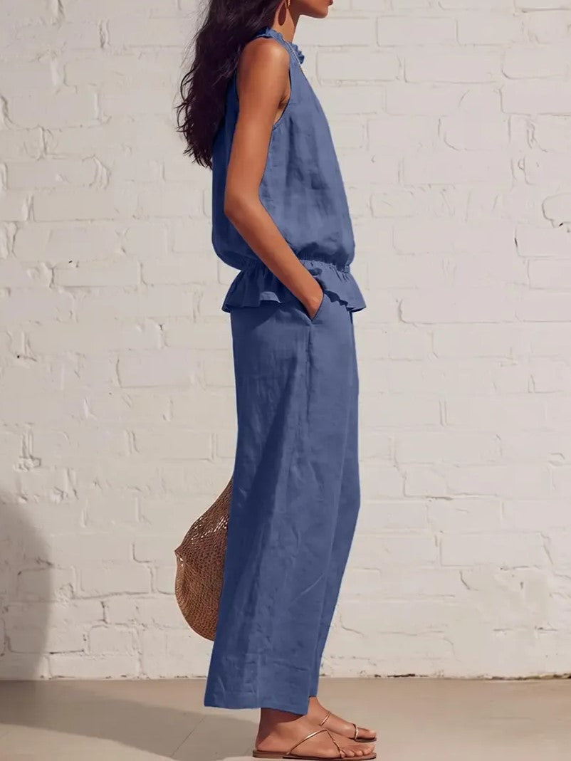 Ademende, casual zomerse tweedelige outfit voor dames