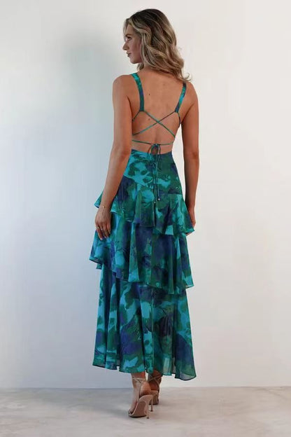 LISA | Bloemige Volant Maxi Jurk