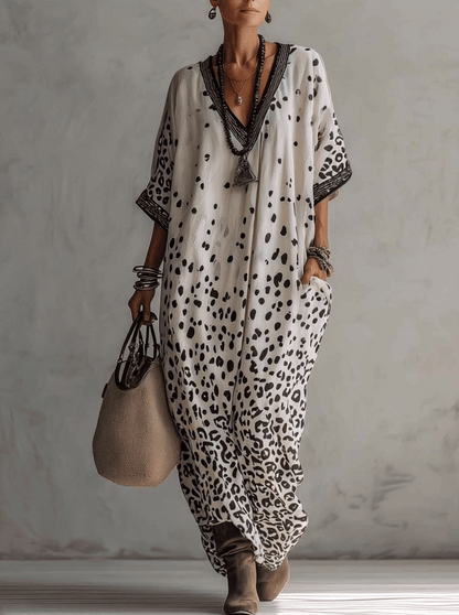 Gradiënt Luipaard Chiffon Maxi Jurk