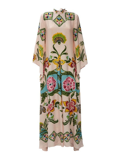 Exquise Zonnebloem Print Vloeiende Maxi Jurk