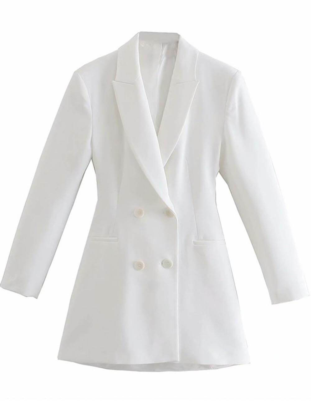 Klassieke Open-Back Dubbelzijdige Blazer Jurk