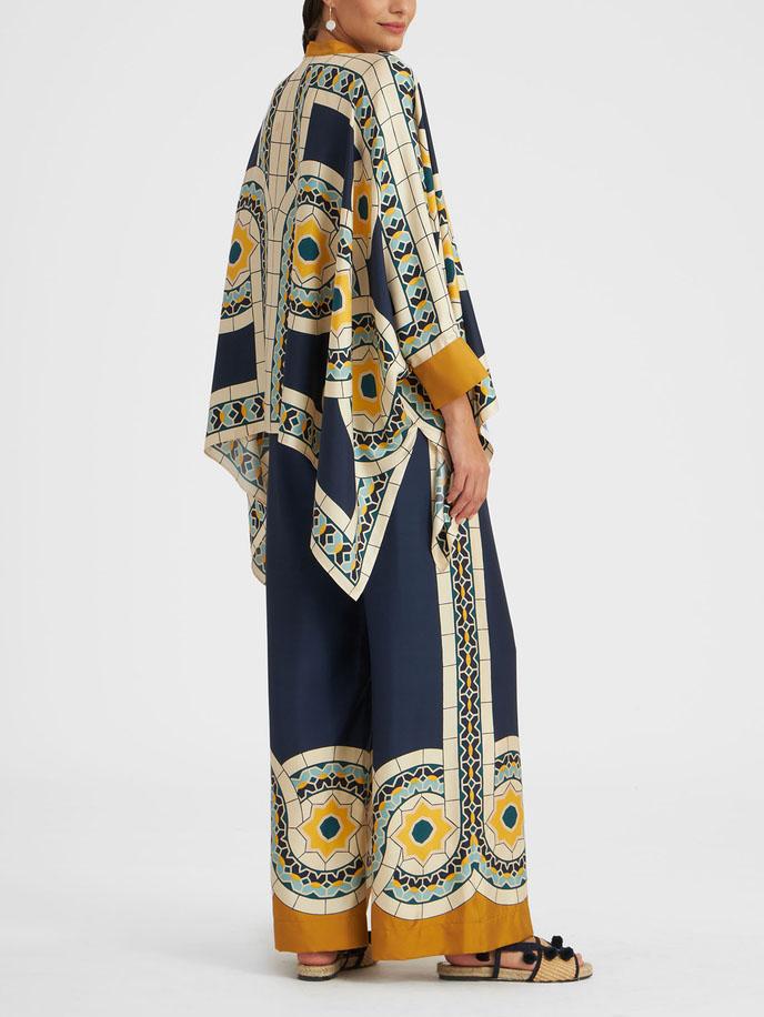 Unieke Retro Bloemenprint Losse Wijde Broek