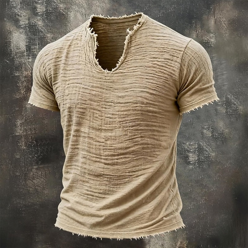 Varel | Vintage T-shirt met V-hals