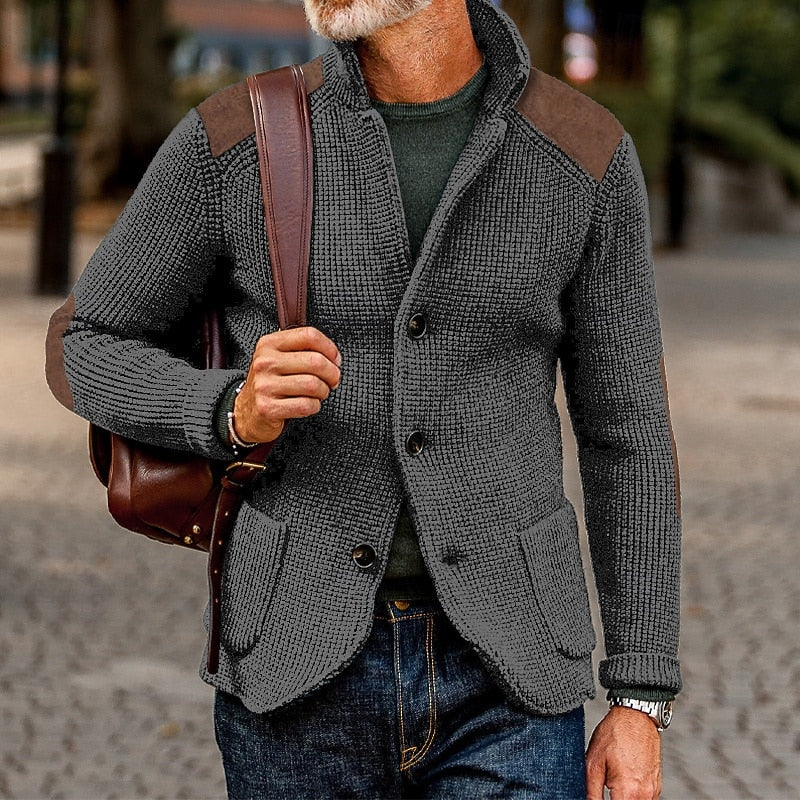 Christophe | Gestructureerd vest met hoge kraag