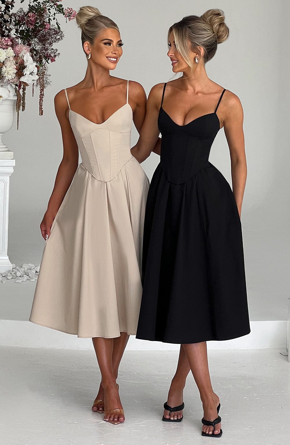 MAILEEN | Elegante Midi Jurk in Corsetstijl