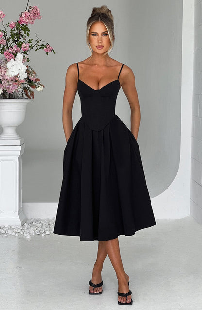 MAILEEN | Elegante Midi Jurk in Corsetstijl