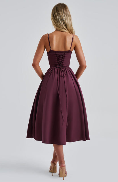 MAILEEN | Elegante Midi Jurk in Corsetstijl