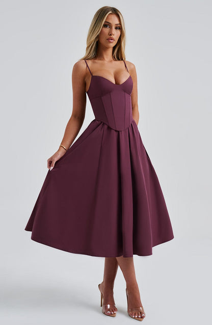 MAILEEN | Elegante Midi Jurk in Corsetstijl