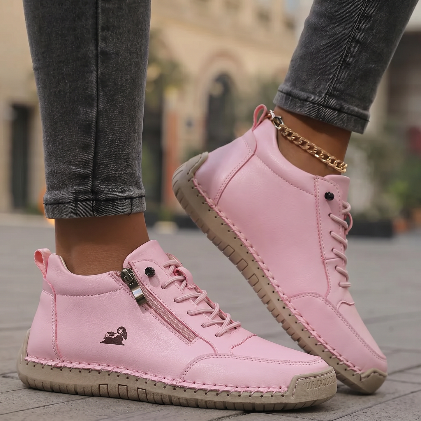 Mila  – Comfortabele orthopedische sneakers + ritssluiting