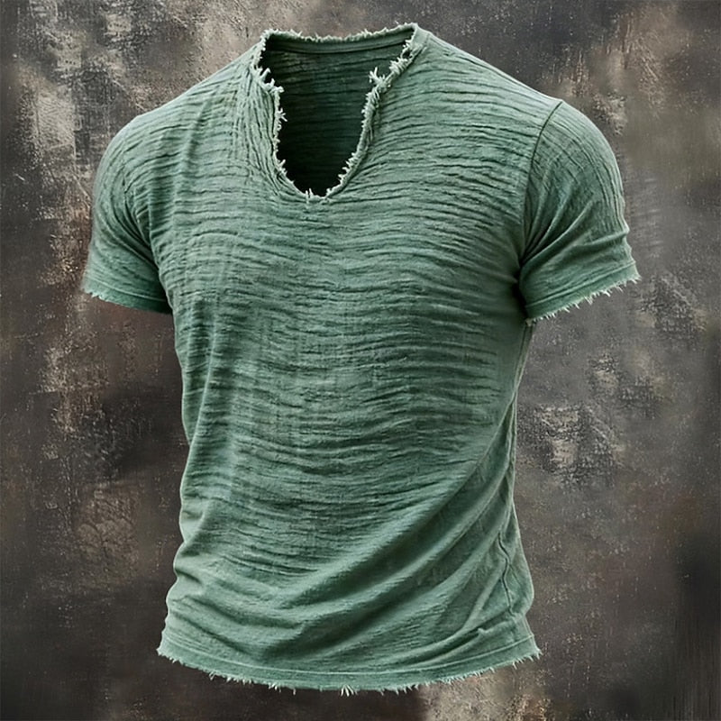 Varel | Vintage T-shirt met V-hals