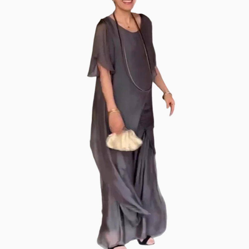 ✨️Set bestaande uit een top met onregelmatige snit en een wijde broek voor dames