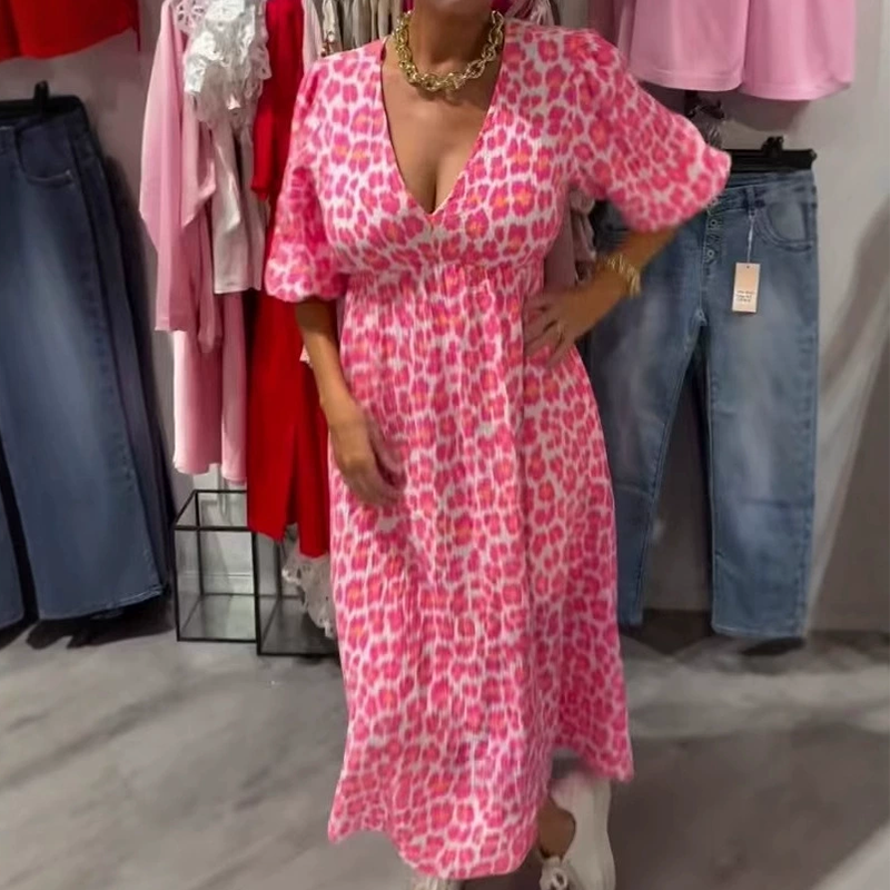👗✨V-hals jurk met print voor dames
