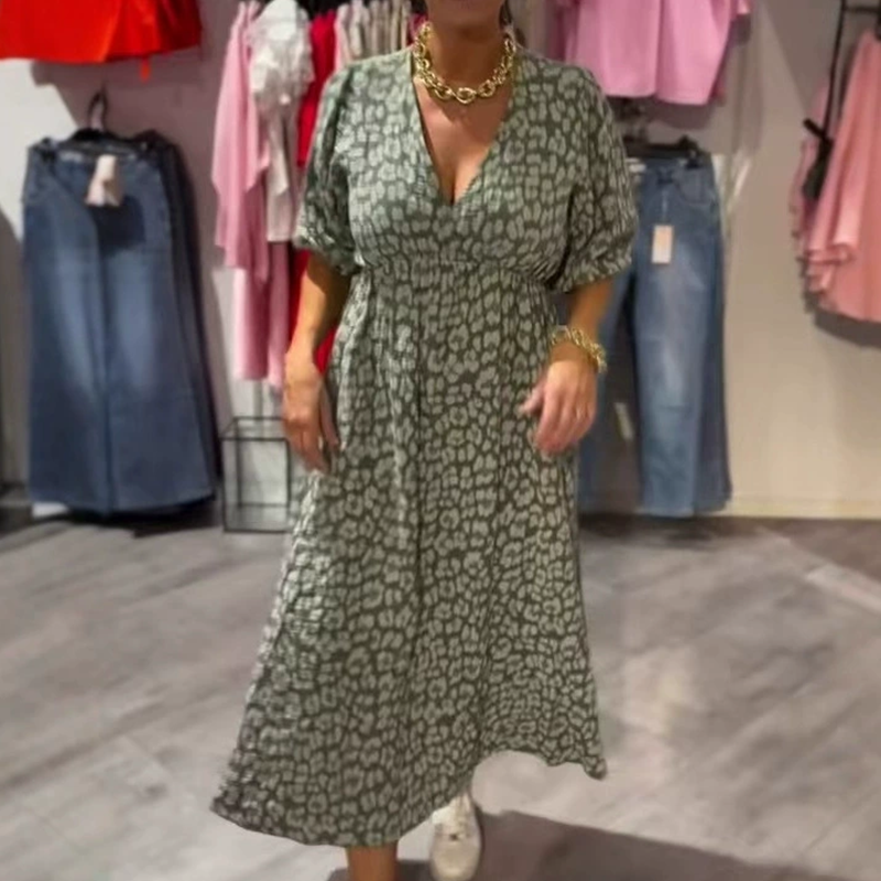 👗✨V-hals jurk met print voor dames