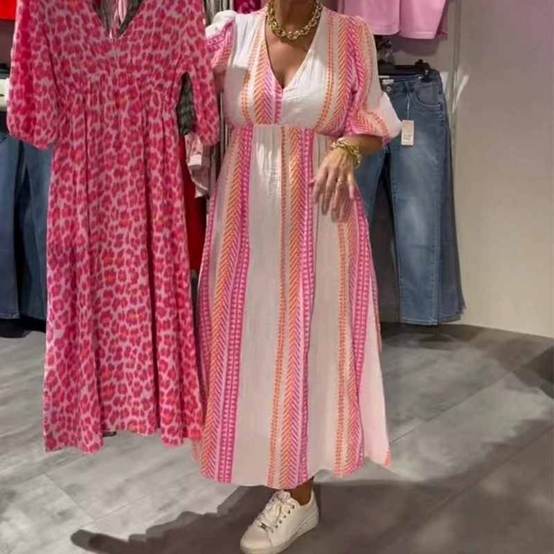 👗✨V-hals jurk met print voor dames