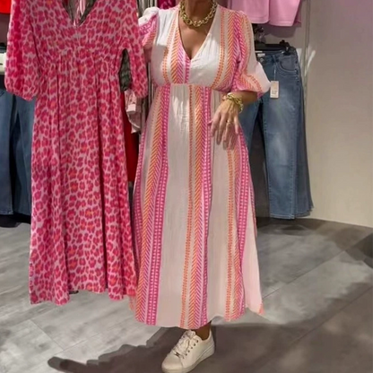👗✨V-hals jurk met print voor dames