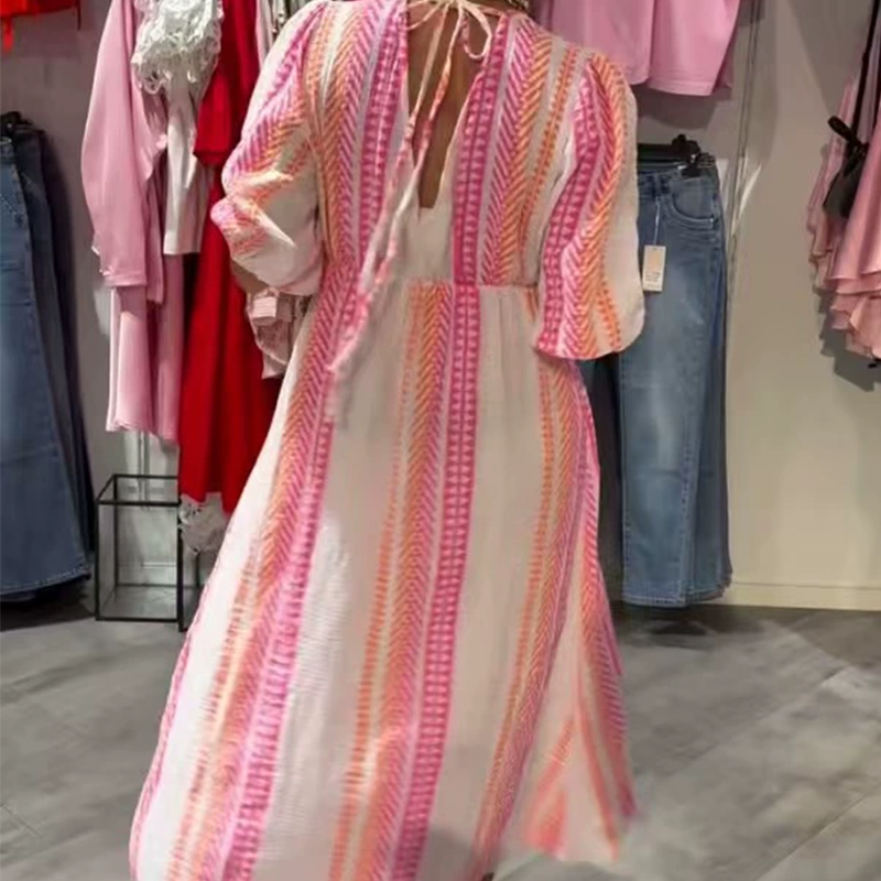 👗✨V-hals jurk met print voor dames