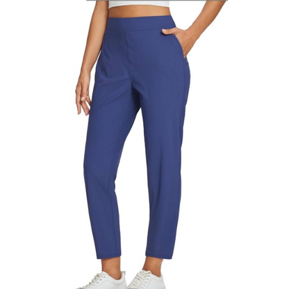 🔥 Stretchbroek met hoge taille voor dames, met stevige zakken met rits, flatterende cropped-pasvorm voor op kantoor, tijdens het sporten en in het dagelijks leven ✨