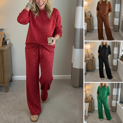 ✨Glitter-tweedelig setje voor dames: trui & broek