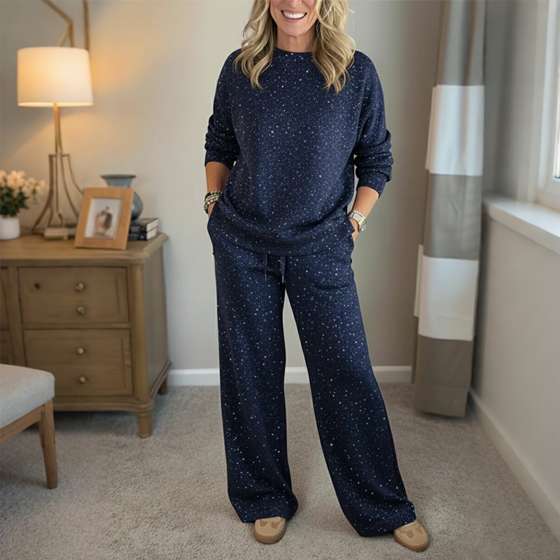 ✨Glitter-tweedelig setje voor dames: trui & broek