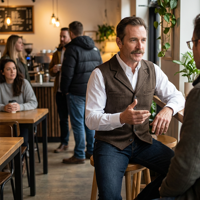 Slim Fit-vest voor heren, casual zakelijk
