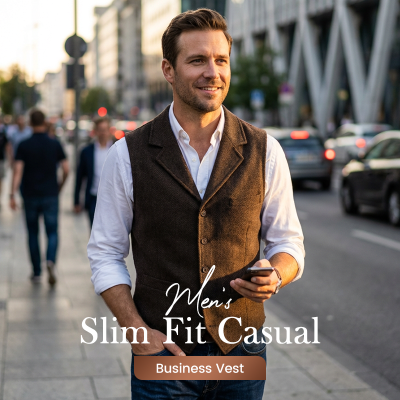 Slim Fit-vest voor heren, casual zakelijk