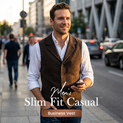 Slim Fit-vest voor heren, casual zakelijk