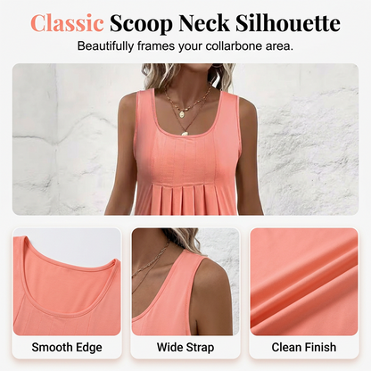 Mouwloze plooirok, tanktopjurk, casual en veelzijdige stijl