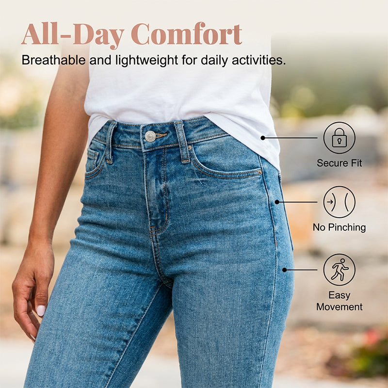 👖🌸 Stretch-caprijeans met hoge taille