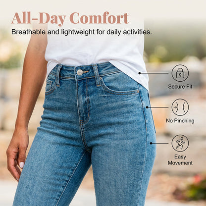 👖🌸 Stretch-caprijeans met hoge taille
