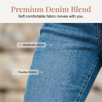 👖🌸 Stretch-caprijeans met hoge taille