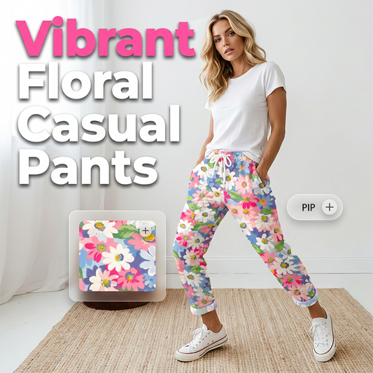 Casual broek met trekkoord en bloemenprint voor dames