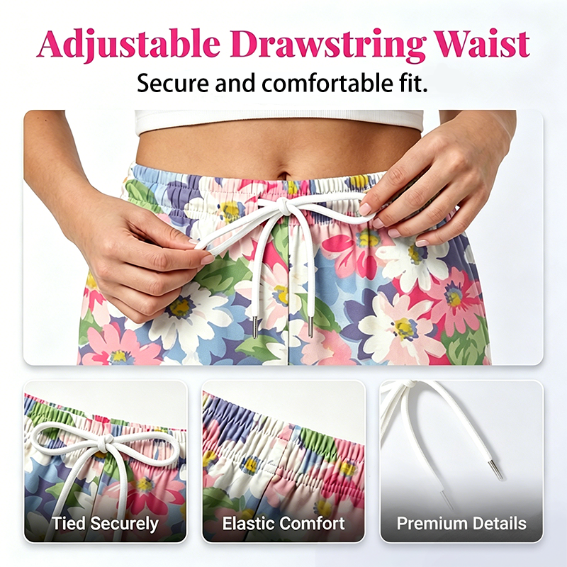 Casual broek met trekkoord en bloemenprint voor dames