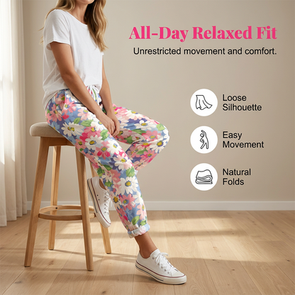 Casual broek met trekkoord en bloemenprint voor dames