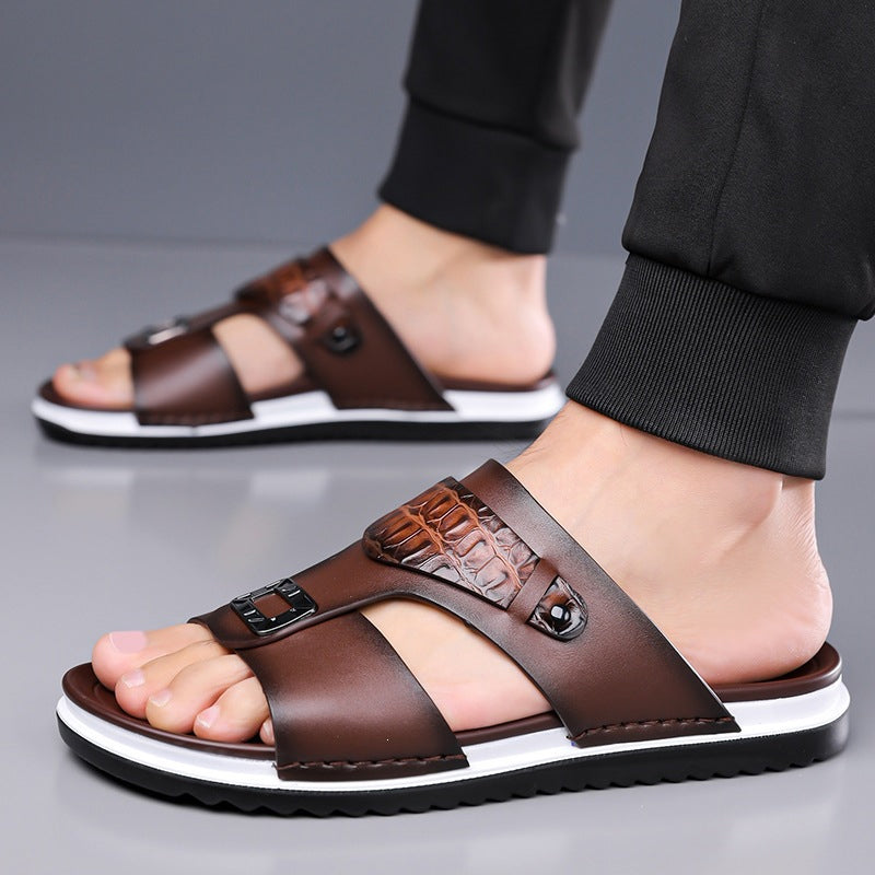 💨 Ademende slip-on sandalen voor heren – van zacht kunstleer, gemakkelijk te combineren voor warme dagen☀️