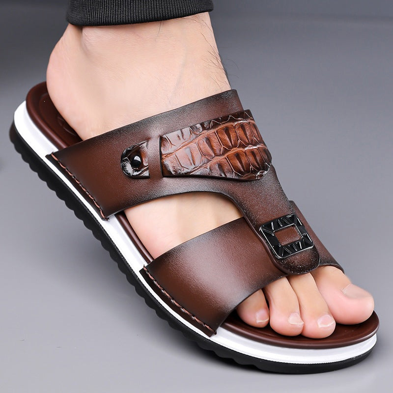 💨 Ademende slip-on sandalen voor heren – van zacht kunstleer, gemakkelijk te combineren voor warme dagen☀️