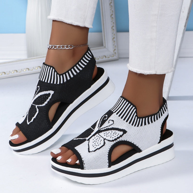 👡 Casual peep-toe plateausandalen voor dames – comfortabele plateauzool, luchtig ontwerp & perfect voor het strand, op vakantie en voor dagelijks gebruik