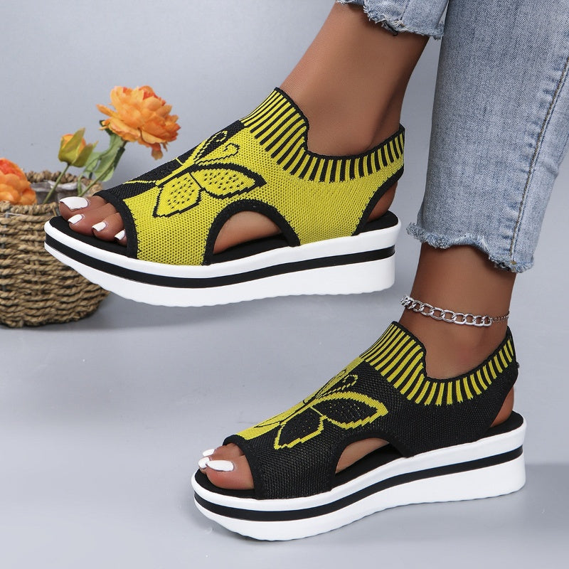 👡 Casual peep-toe plateausandalen voor dames – comfortabele plateauzool, luchtig ontwerp & perfect voor het strand, op vakantie en voor dagelijks gebruik
