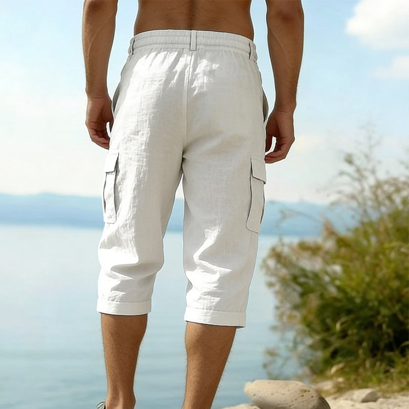 👖Cargo-capribroek van gemengd linnen voor heren🌬️ Licht, ademend en ontworpen voor comfort