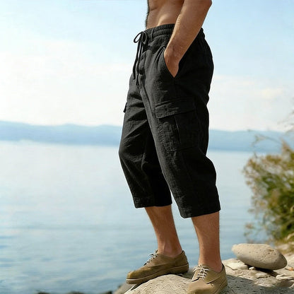 👖Cargo-capribroek van gemengd linnen voor heren🌬️ Licht, ademend en ontworpen voor comfort
