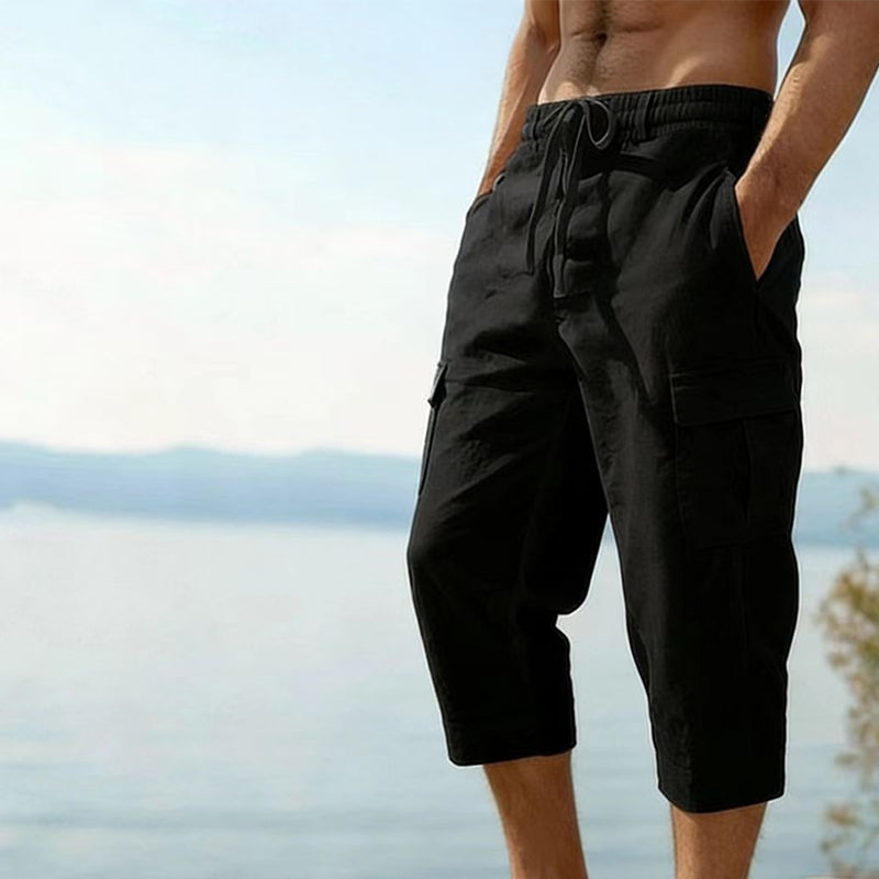 👖Cargo-capribroek van gemengd linnen voor heren🌬️ Licht, ademend en ontworpen voor comfort