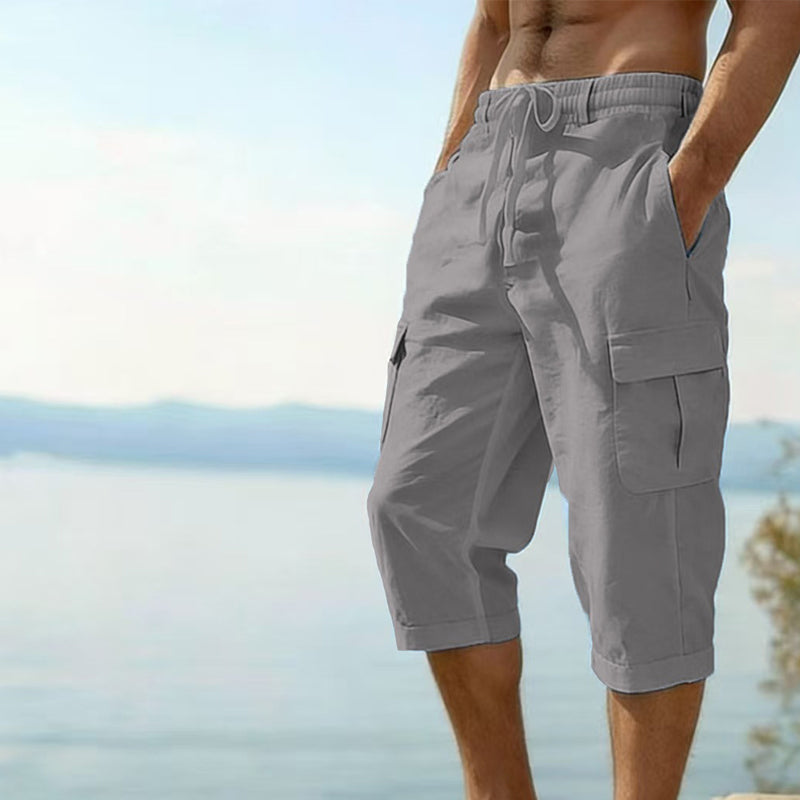 👖Cargo-capribroek van gemengd linnen voor heren🌬️ Licht, ademend en ontworpen voor comfort