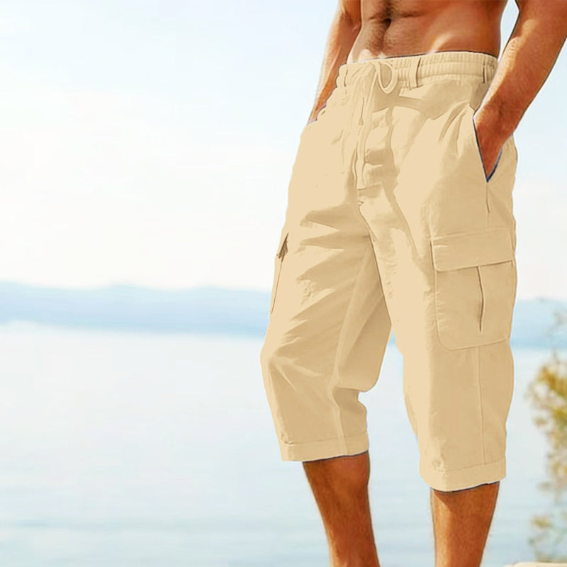 👖Cargo-capribroek van gemengd linnen voor heren🌬️ Licht, ademend en ontworpen voor comfort