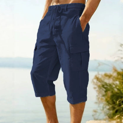 👖Cargo-capribroek van gemengd linnen voor heren🌬️ Licht, ademend en ontworpen voor comfort